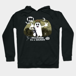 BOO Lady Soldier dressed as a GHOST - cute Halloween Hoodie